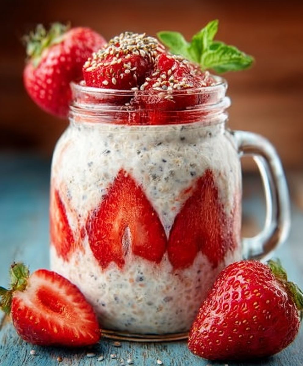 Hausgemachte Erdbeer-Overnight-Oats image 2