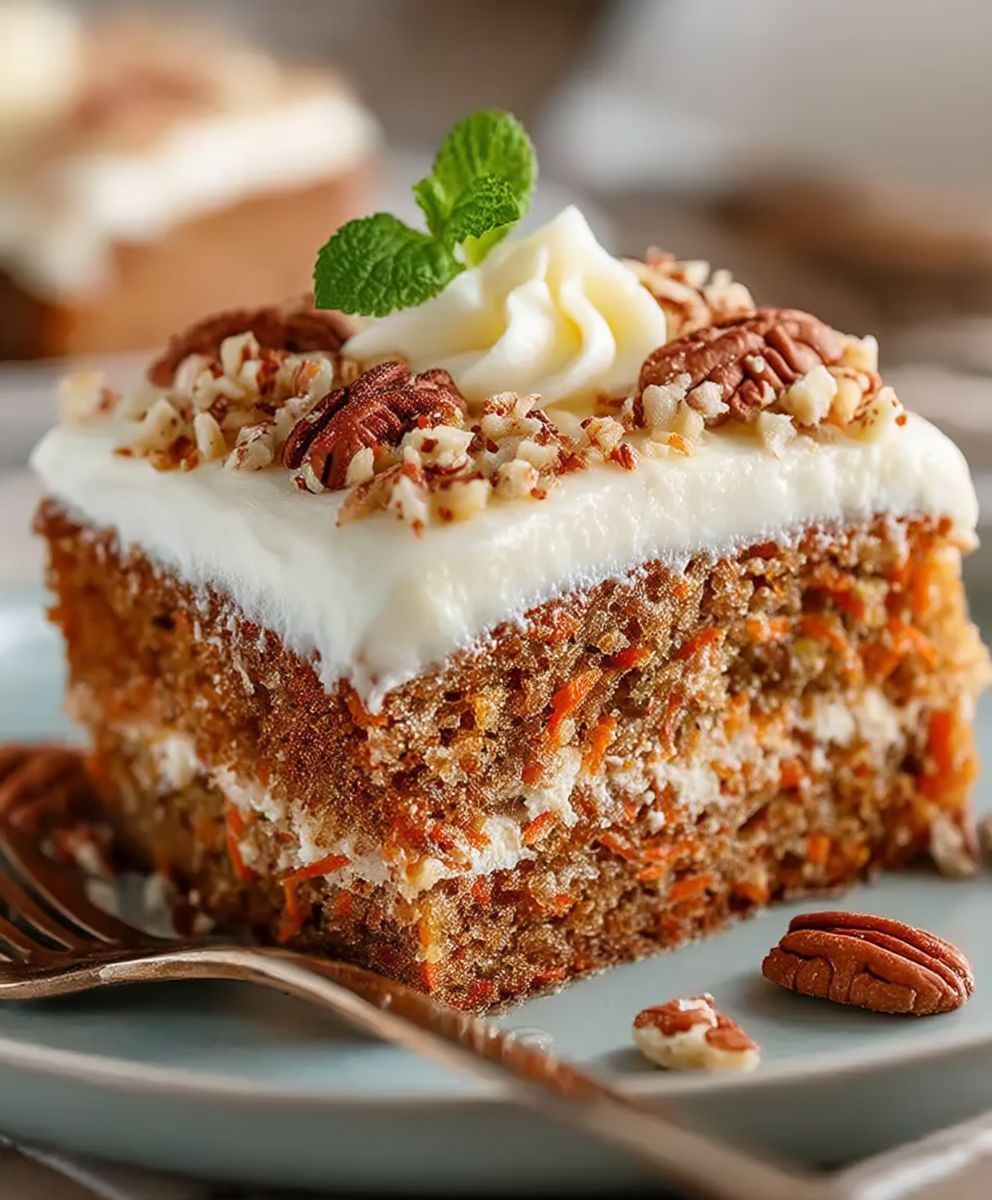 Karottenkuchen mit Frischkäsestückchen – saftig, süß und cremig image 2