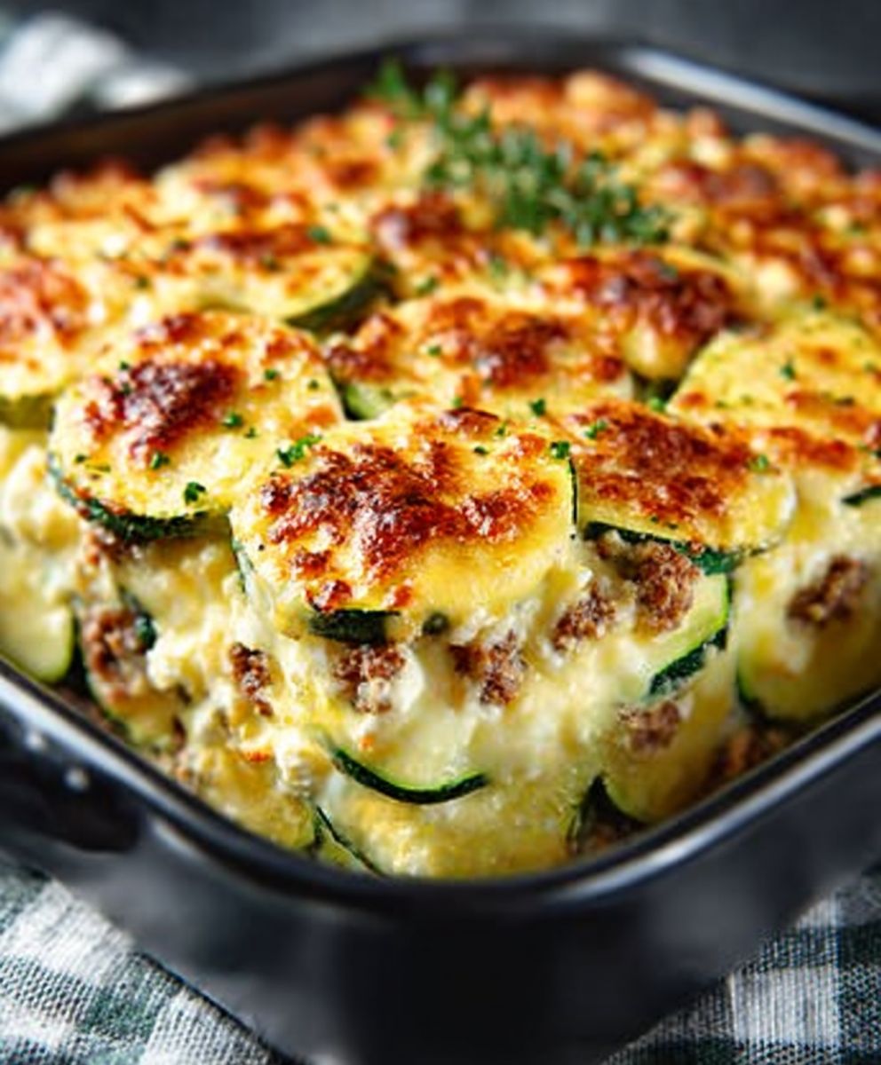Kohlenhydratarmer Zucchini-Auflauf mit Feta-Käse – einfach und lecker image 2