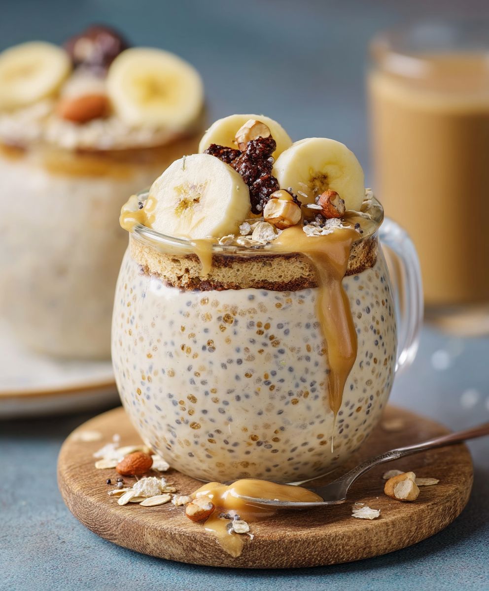Overnight Oats mit Bananencremetorte – Einfaches Frühstück im Dessertstil image 2